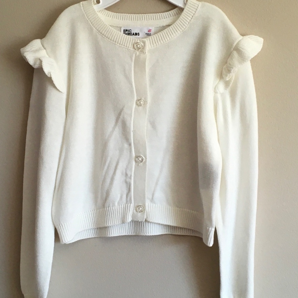 Epic Threads Girl Ruffle Cardigan Sweater size 4T.